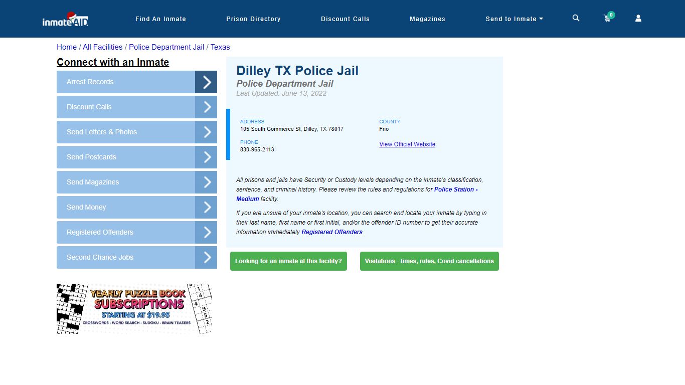 Dilley TX Police Jail & Inmate Search - Dilley, TX